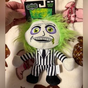Beetlejuice Plush Dog Toy with Green Hair